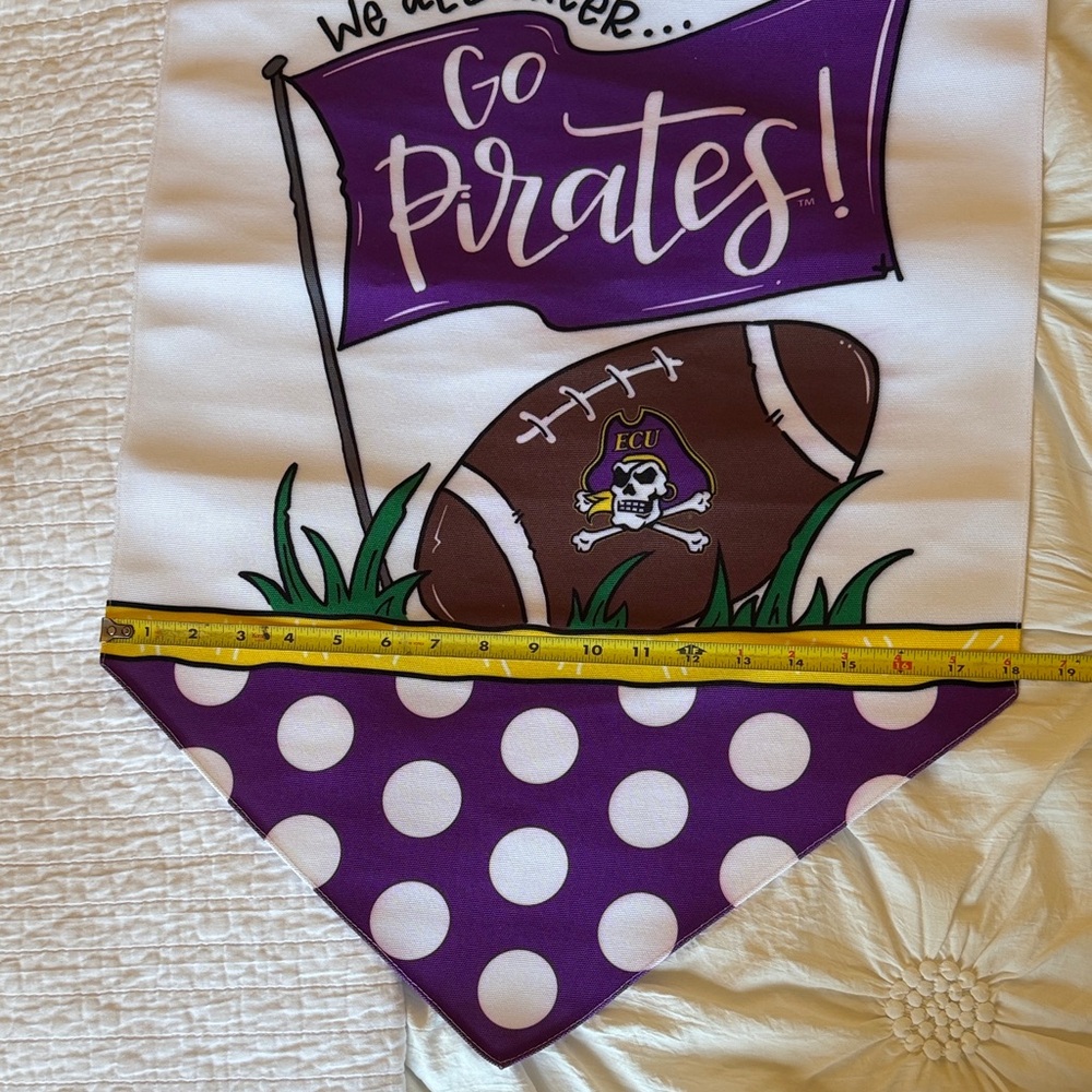 ✅NWT- EAST CAROLINA/Pirate Football Wall Banner - Purple and White. New! - Picture 6 of 9